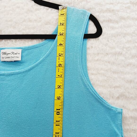 Tank Top Size 1X Aqua Luxury Feel Soft Girl Casual Chic Vacation Ribbed Travel - Picture 4 of 10